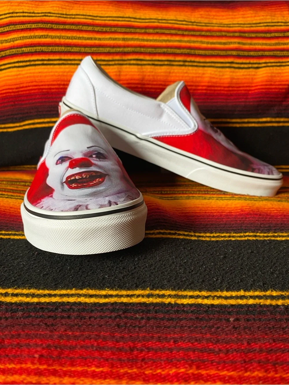 Vans IT Pennywise White & Red Slip-On 'House of Terror' Graphic Slip-On